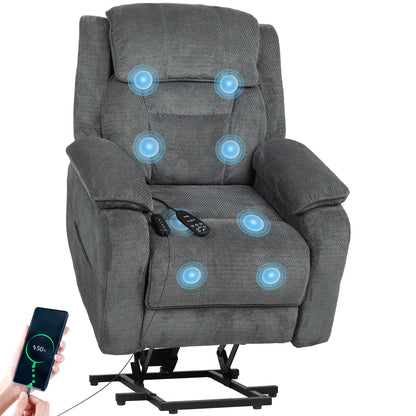 Power Recliner Chair With Massage, Electric Lift Chair, Grey Electric Power Lift Chairs at Gallery Canada