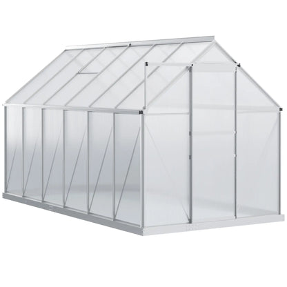 6' x 12' x 6.5' Walk-in Greenhouse, Polycarbonate, Adjustable Roof Vent, Sliding Door, Clear Walk In Greenhouses at Gallery Canada