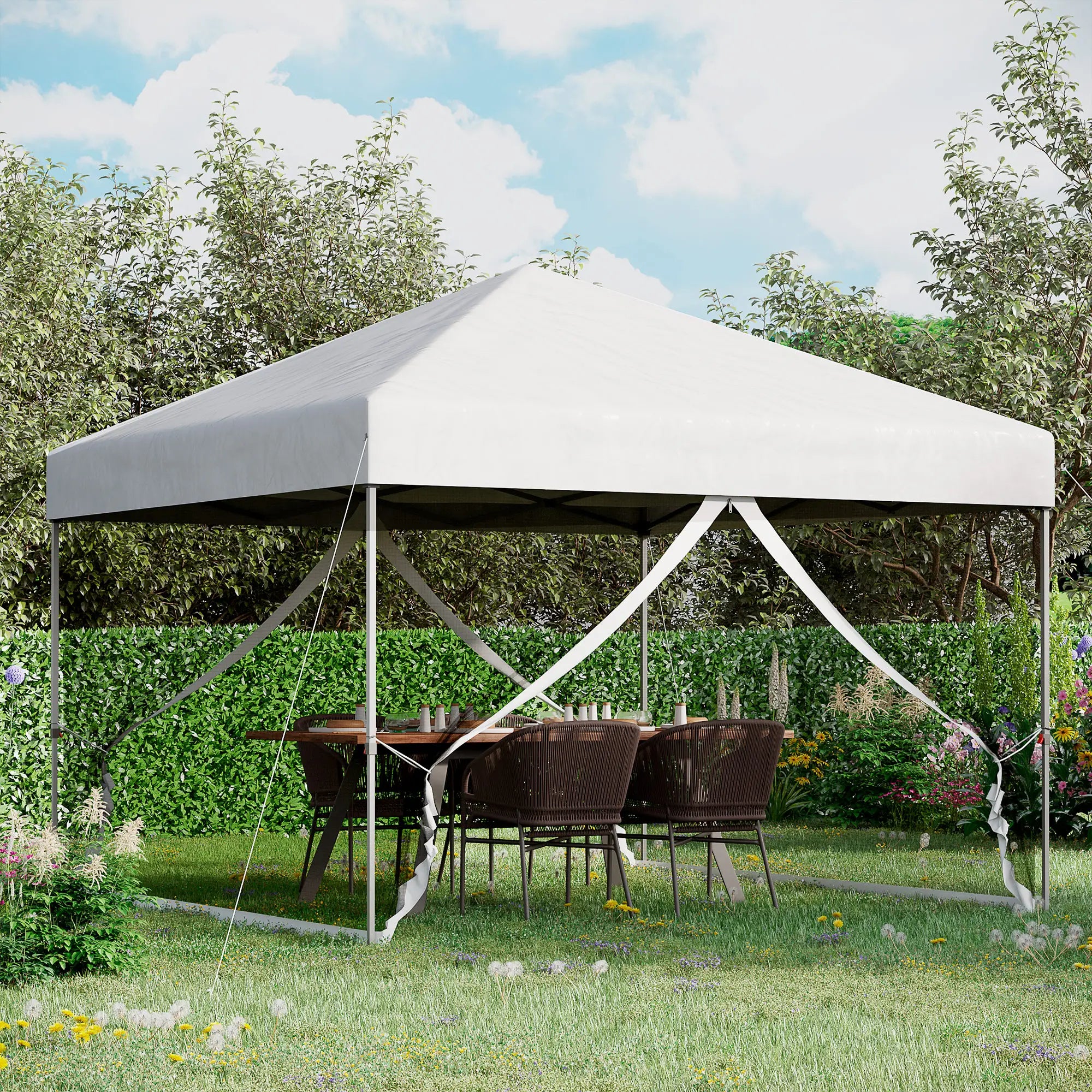 10' x 10' Pop-Up Canopy Tent, 3-Level Adjustable, Silver Pop Up Canopies at Gallery Canada