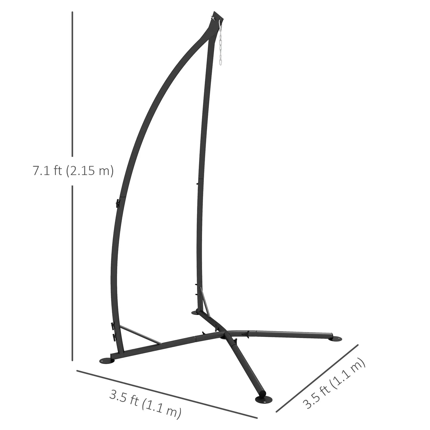 Heavy Duty Steel Hammock Chair Stand, Indoor Outdoor Use, Black Hammock Stands at Gallery Canada