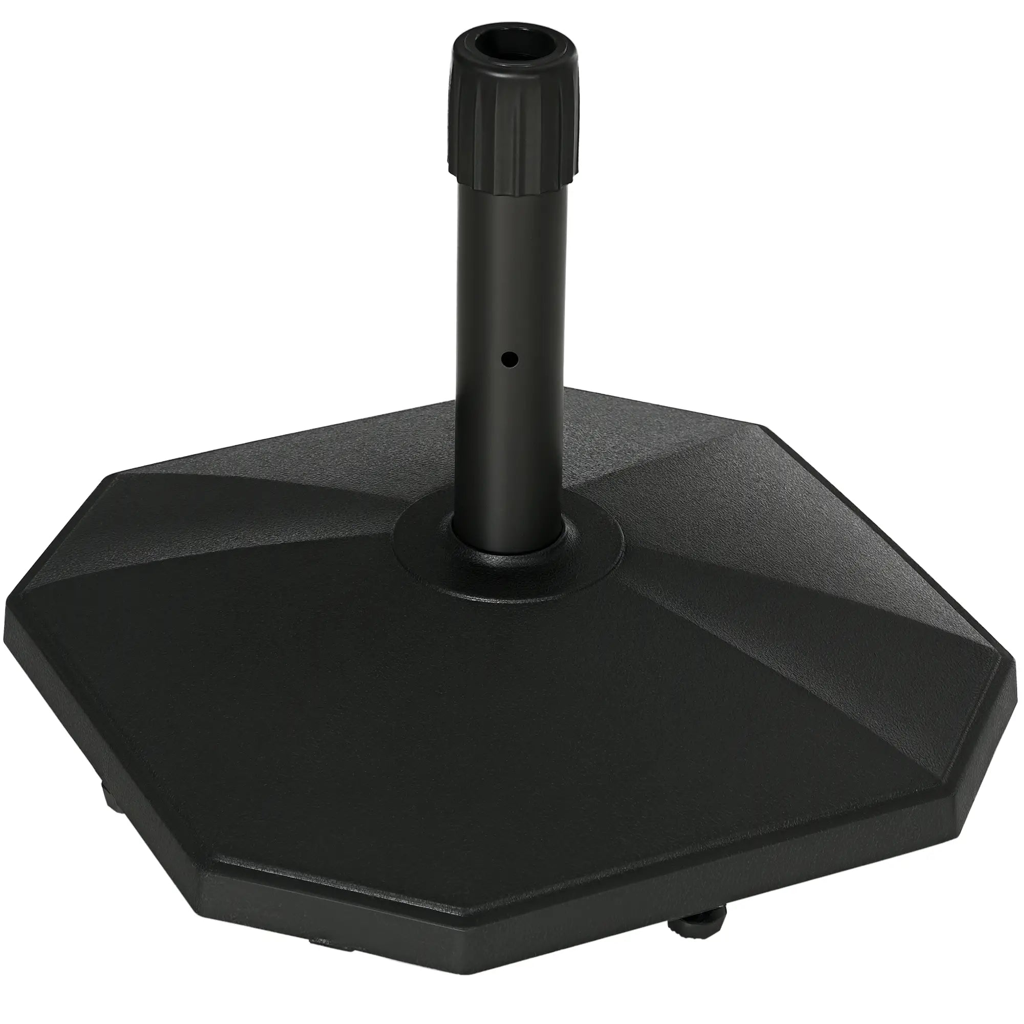 48lbs Concrete Umbrella Base, Outdoor Stand for Lawn, Deck, Garden, Black Umbrella Bases Black at Gallery Canada