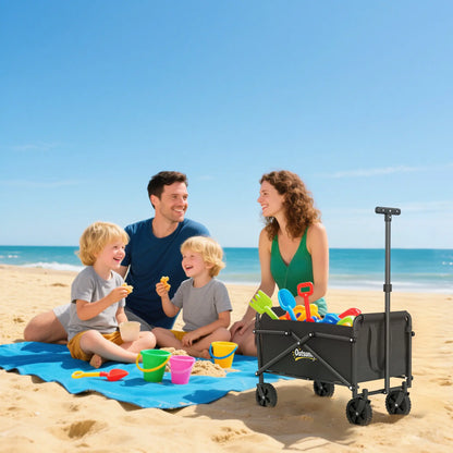Small Collapsible Garden Cart, Heavy Duty, Universal Wheels, Adjustable Handle, Black Folding Garden Carts at Gallery Canada