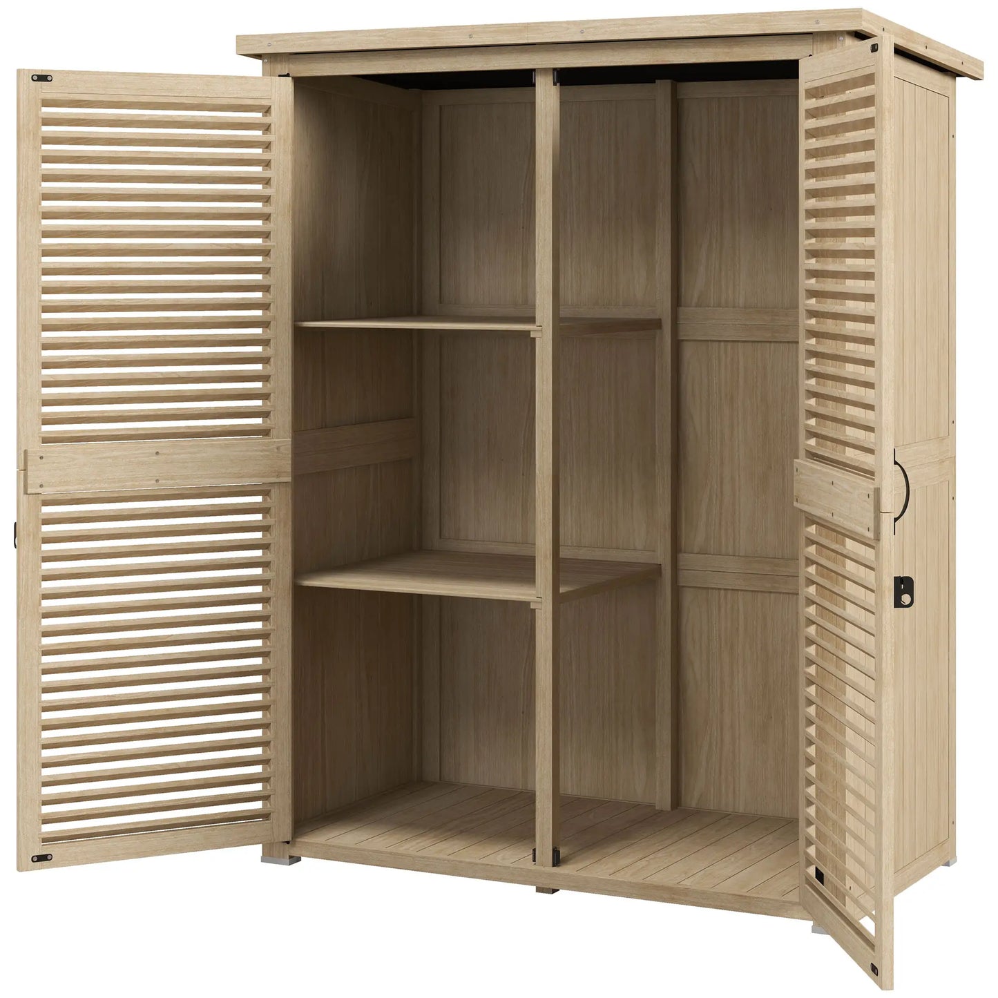 Wooden Garden Shed, 50" x 26" x 66", Waterproof Asphalt Roof, Shelves, Natural Sheds Natural at Gallery Canada