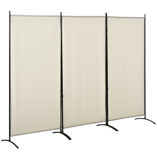 6' 3 Panel Room Divider, Double Hinged, Indoor Privacy Screen, Beige Room Dividers Beige at Gallery Canada