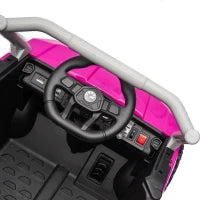 Tracteur pour enfant 12V, télécommande, double moteur, rose