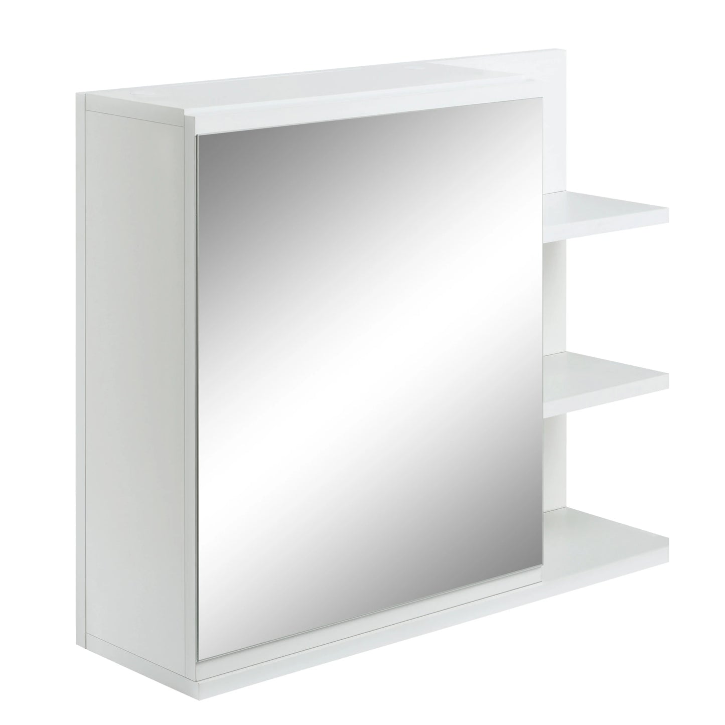 Wall Mounted Bathroom Storage Cabinet with Mirror, 3 Shelves, 2-Tier Cupboard Mirror Medicine Cabinets White at Gallery Canada