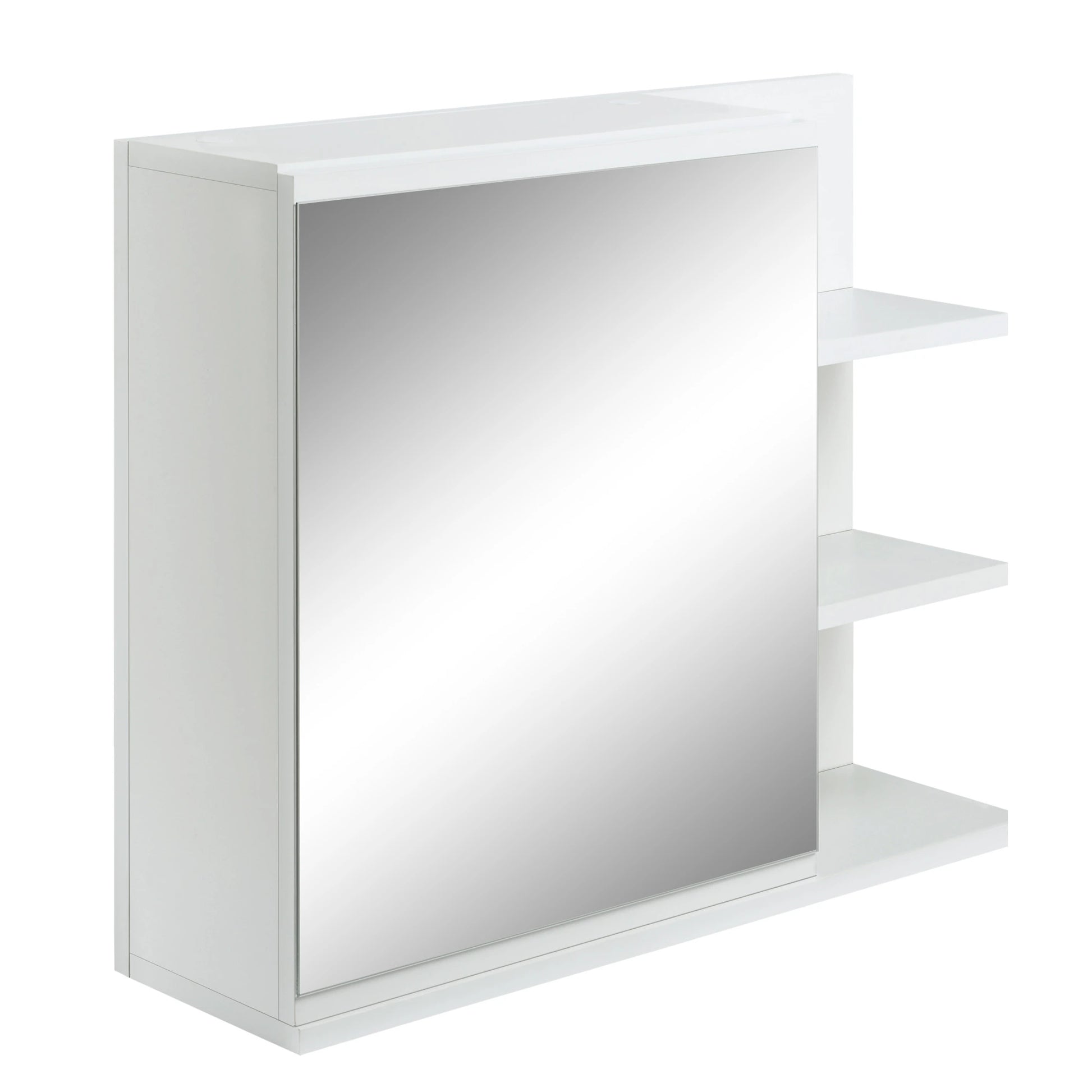 Wall Mounted Bathroom Storage Cabinet with Mirror, 3 Shelves, 2-Tier Cupboard Mirror Medicine Cabinets White at Gallery Canada
