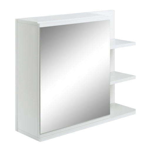Wall Mounted Bathroom Storage Cabinet with Mirror, 3 Shelves, 2-Tier Cupboard