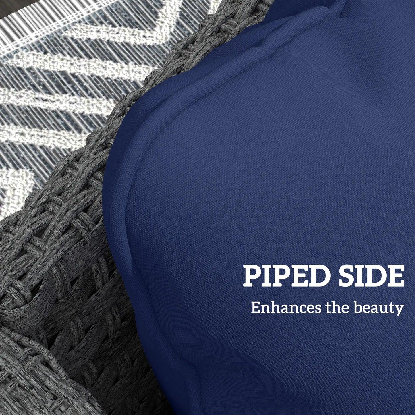 Seat Cushion Back Pillows Set of 2, Patio Chair Cushions, Dark Blue Patio Chair Cushions at Gallery Canada