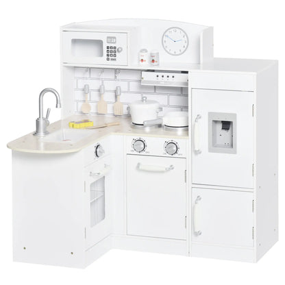 Kids Kitchen Play Set, Drinking Fountain, Microwave, White Play Kitchen at Gallery Canada