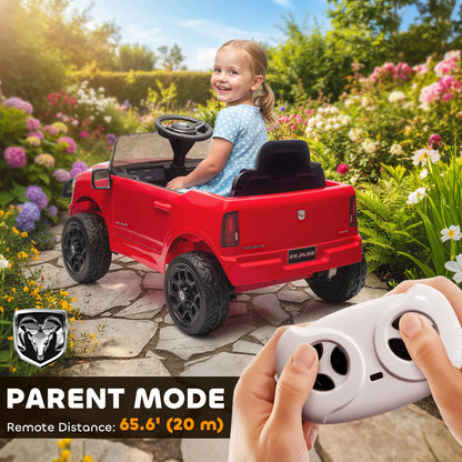 12V Ride On Car, Dodge RAM 3500, Remote Control, Suspension, Red Electric Toy Cars at Gallery Canada