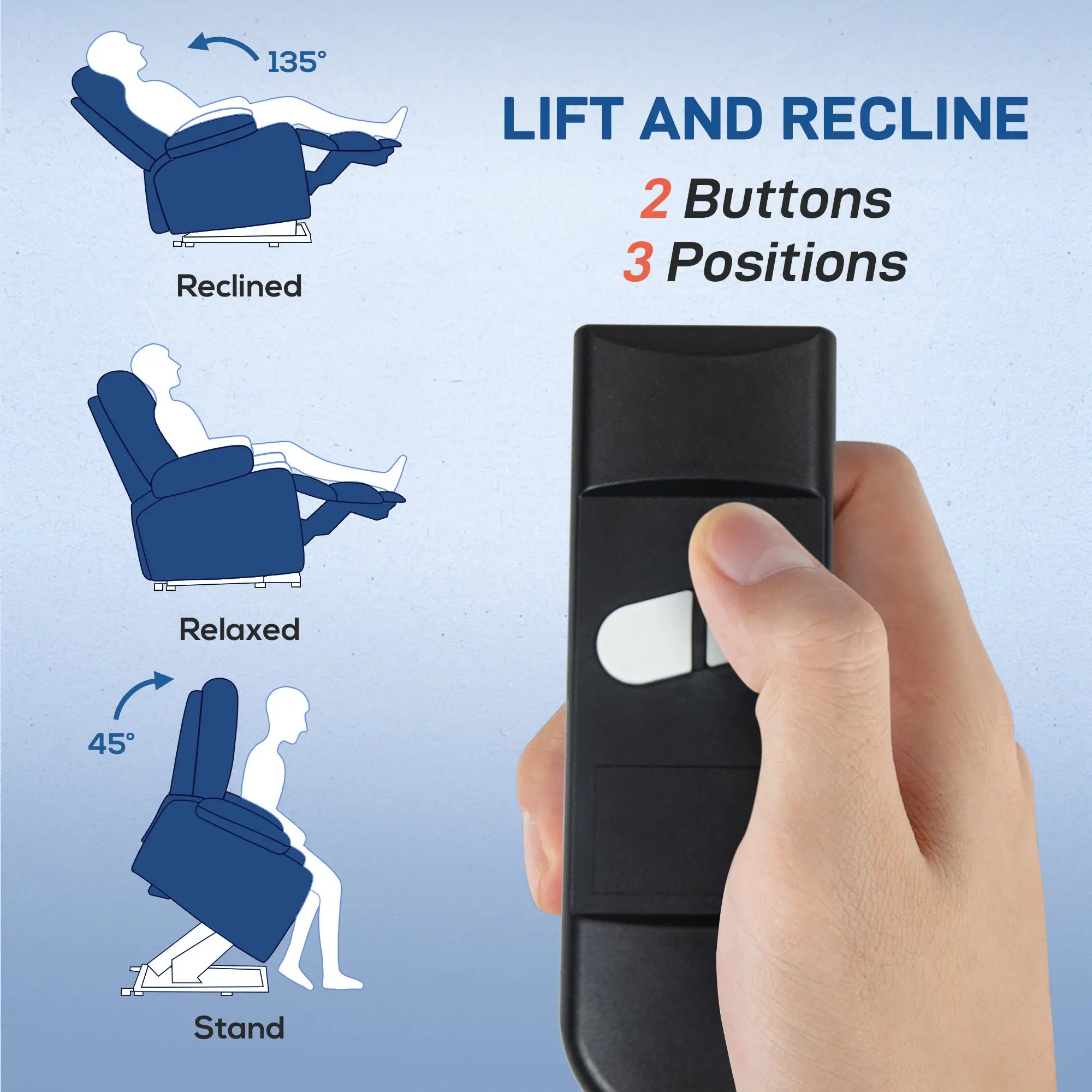 Elderly Lift Chair, Massage Recliner with 8 Vibration Points, Dark Blue Sofas & Reclining Chairs at Gallery Canada