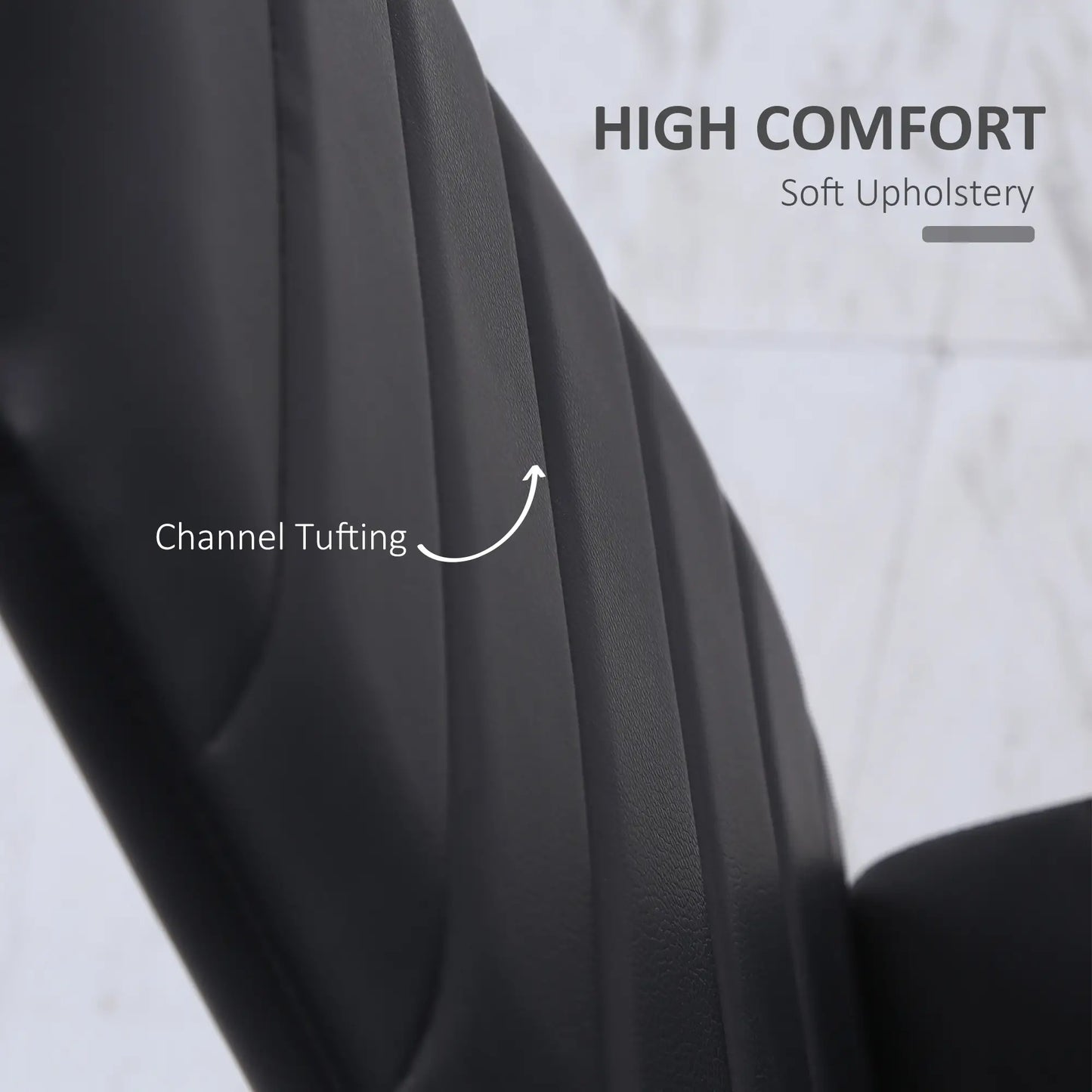 Modern High Back Dining Chairs, PU Leather, Metal Legs, Set of 4, Black Bar Stools at Gallery Canada