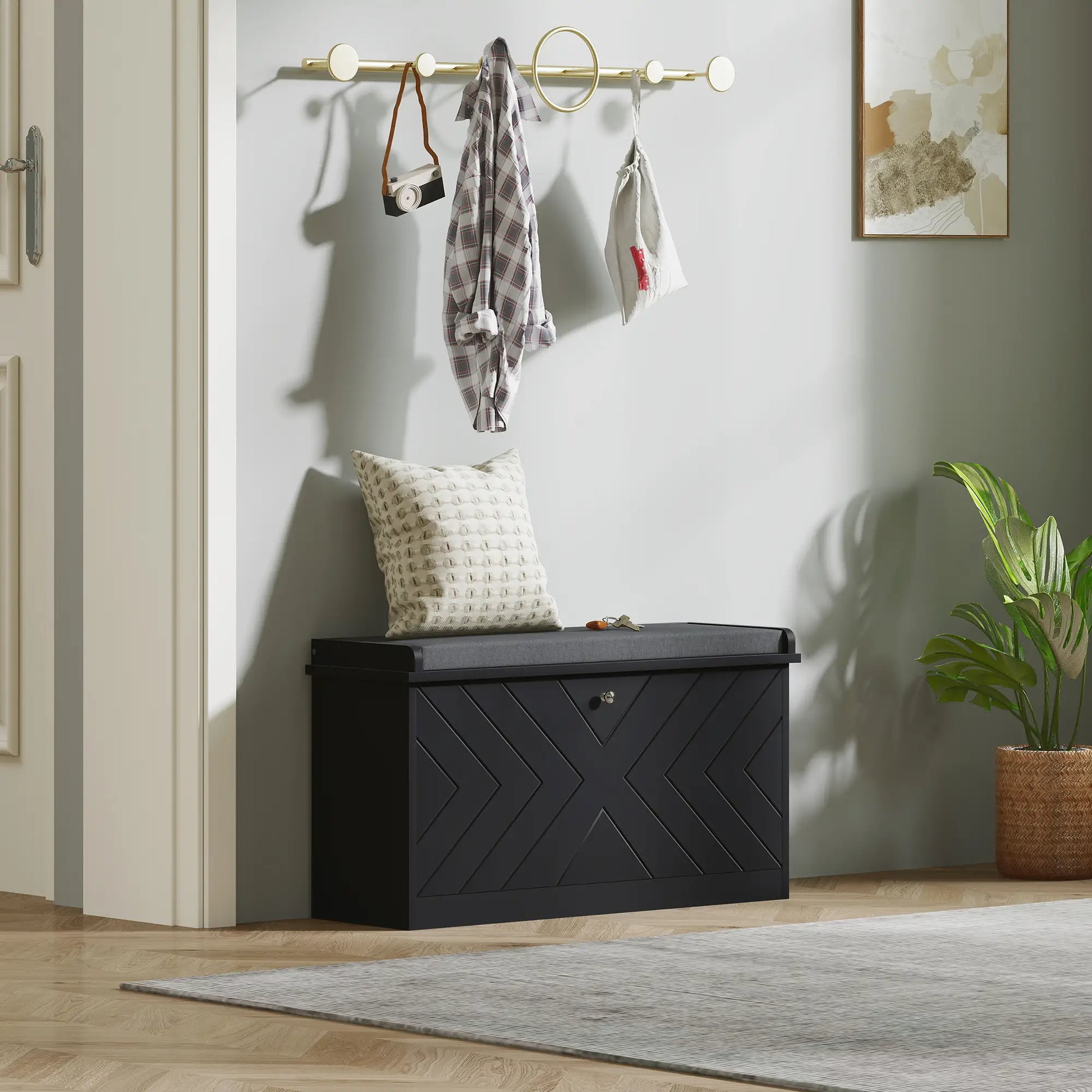 Shoe Storage Bench with Seat, Flip Drawer, Adjustable Shelf, Holds 8 Pairs Shoe Storage Cabinets & Racks at Gallery Canada