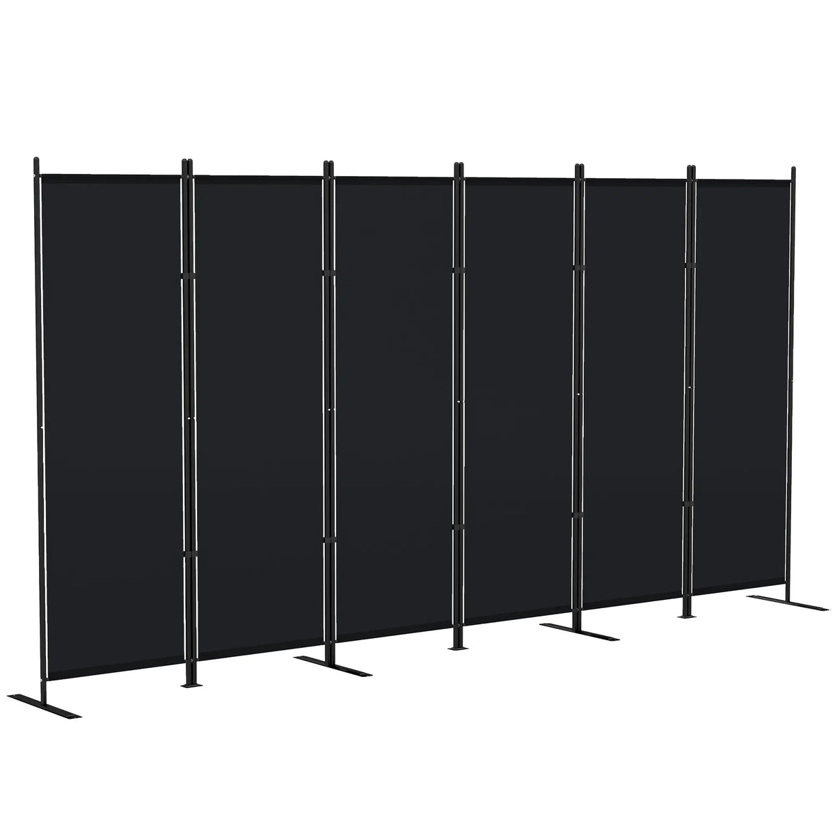 6 Ft 6 Panel Folding Room Divider, Portable Privacy Screen, Black Room Dividers at Gallery Canada