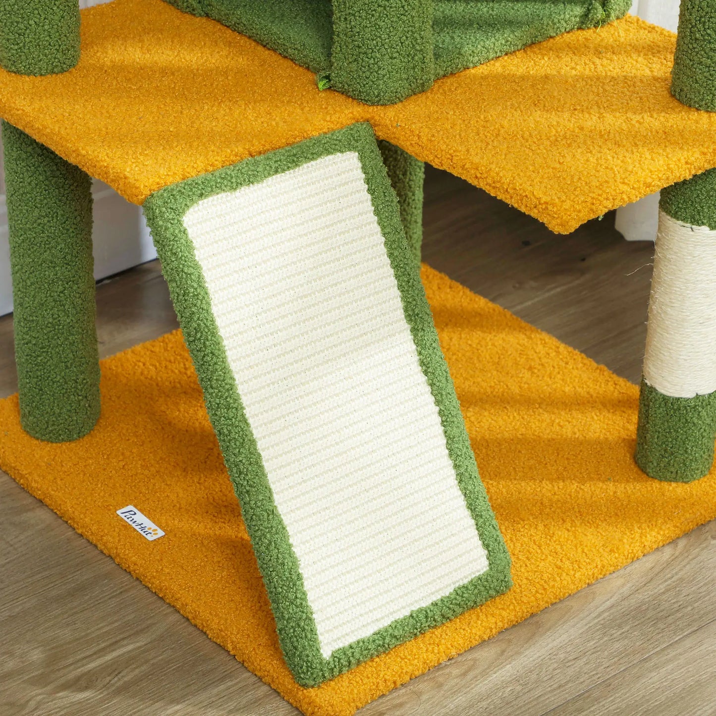 54" Cat Tree, Multi-Level Tower With Scratching Posts, Condos, Bed, Green