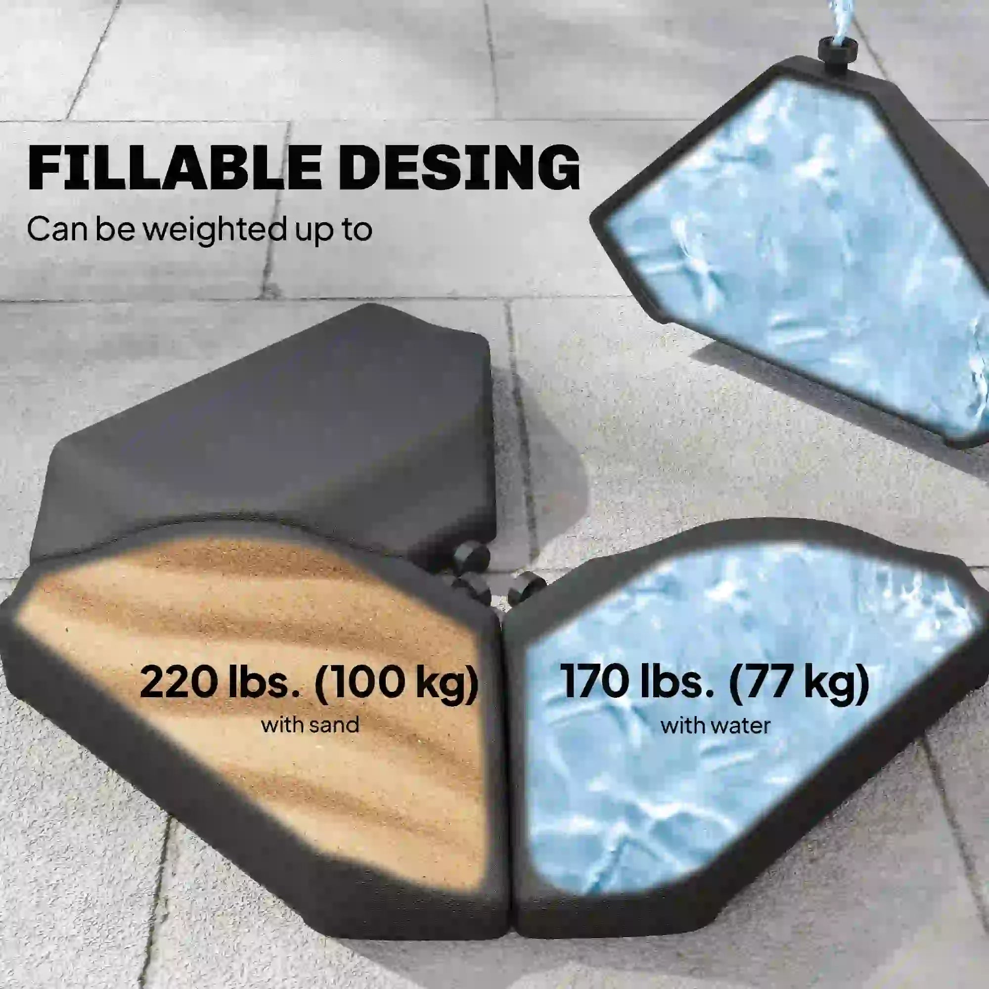 Cantilever Umbrella Base Weights, 4PCs, HDPE Water Or Sand Filled Umbrella Bases at Gallery Canada