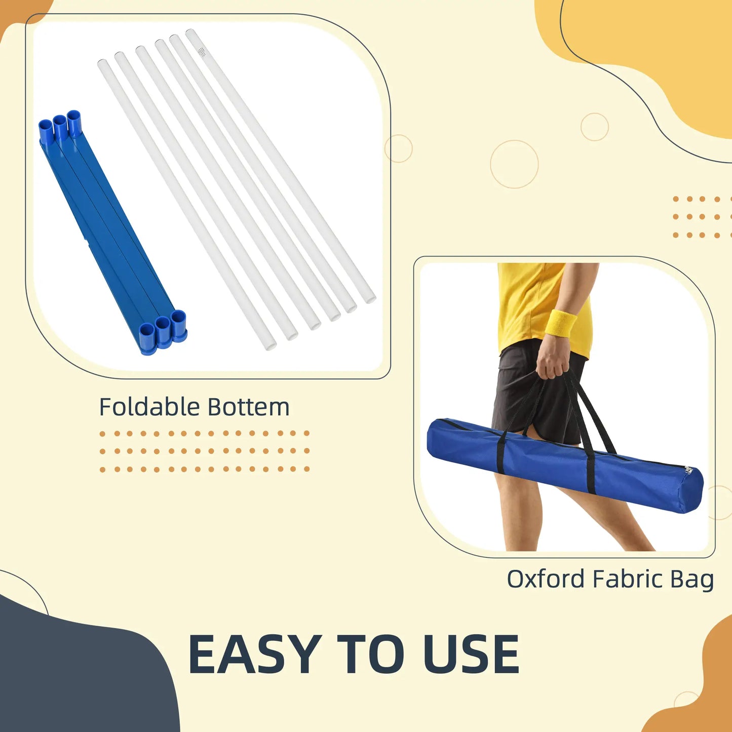 Adjustable Dog Agility Training Set, Weave Poles, Storage Bag, Blue and White Dog Agility Training Equipment at Gallery Canada