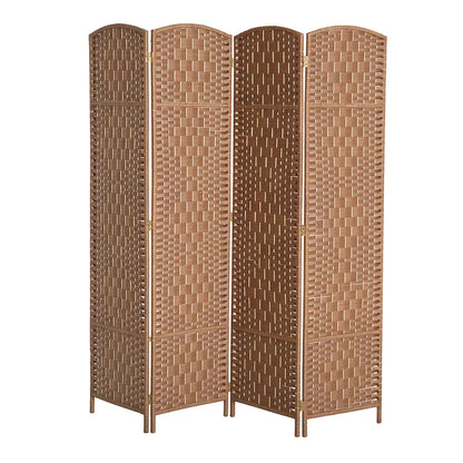 6ft Folding Room Divider, 4 Panel Wooden Frame, Natural Room Dividers Natural at Gallery Canada