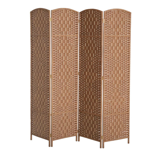 6ft Folding Room Divider, 4 Panel Wooden Frame, Natural Room Dividers Natural at Gallery Canada