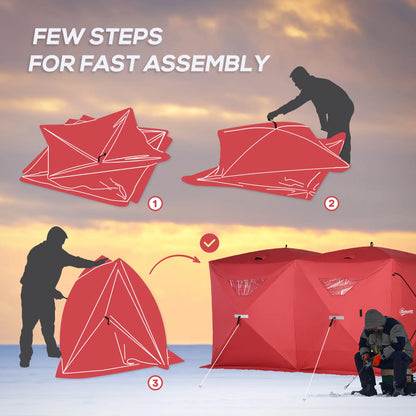 5-8 Person Pop-Up Ice Fishing Shelter, Portable Tent, Red Ice Fishing Tents at Gallery Canada