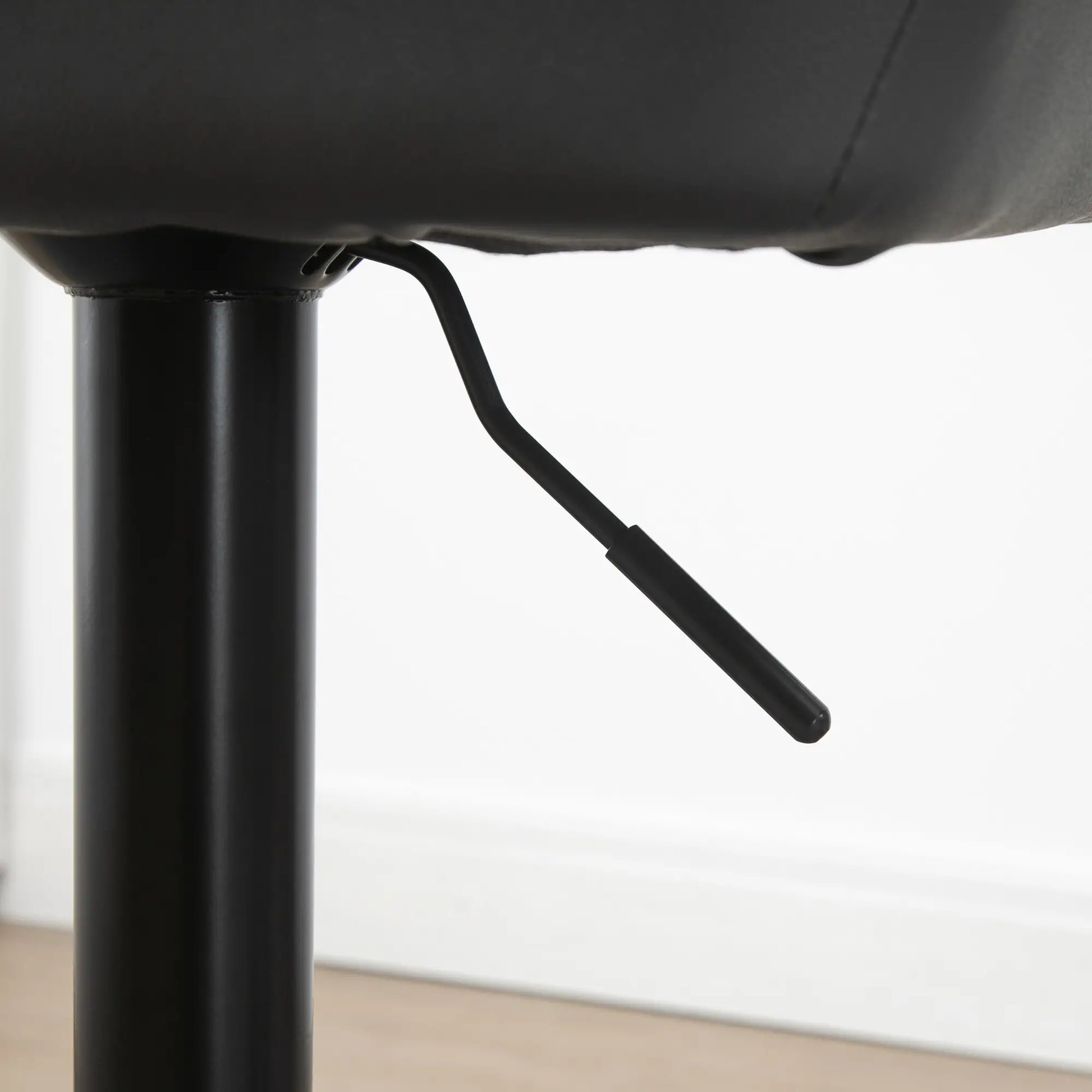 Swivel Barstools Set of 2, Adjustable with Footrest, PU Leather Back, Black, Grey Bar Stools at Gallery Canada