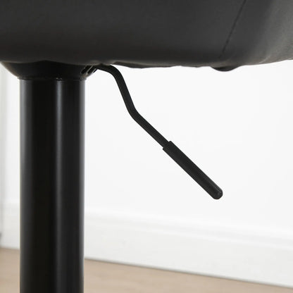 Swivel Barstools Set of 2, Adjustable with Footrest, PU Leather Back, Black, Grey Bar Stools at Gallery Canada