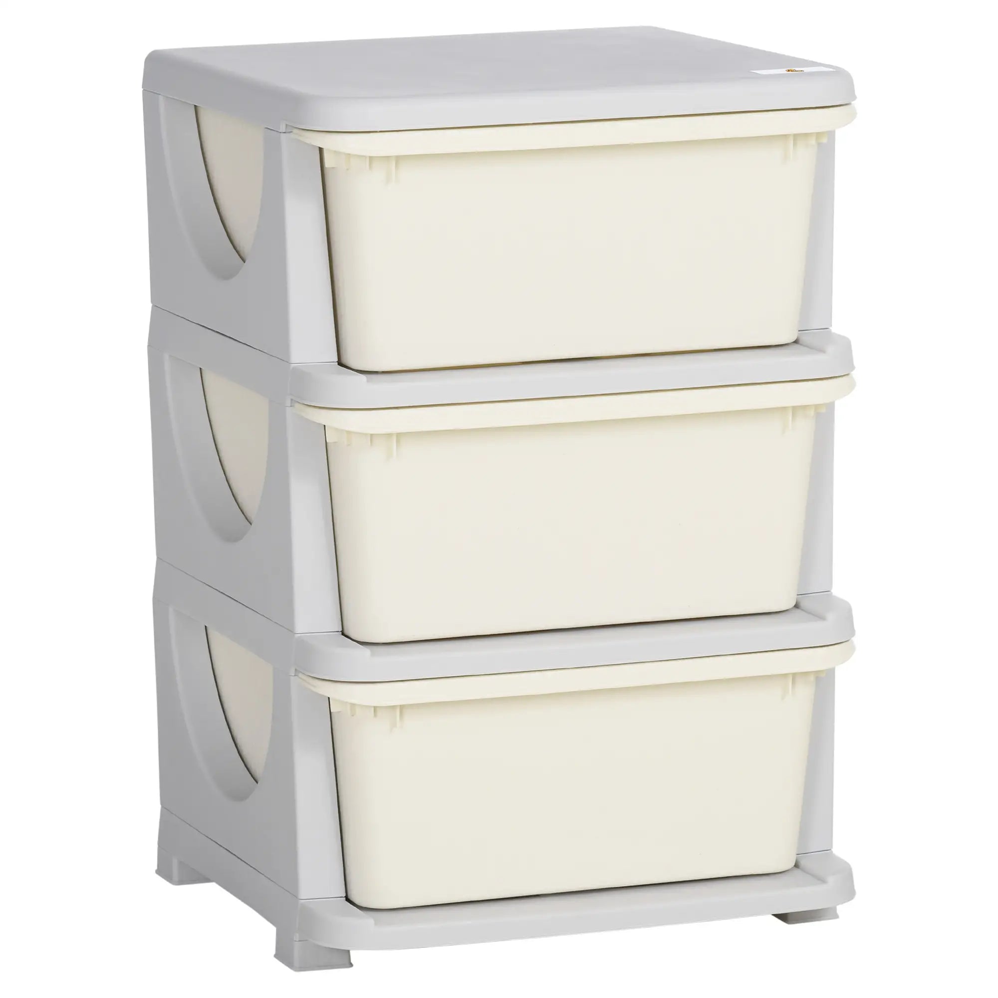 3 Tier Kids Toy Organizer, 3 Plastic Drawers, Cream White Baby & Kids Storage at Gallery Canada
