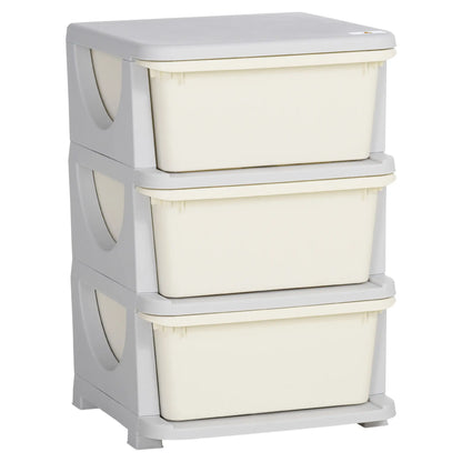 3 Tier Kids Toy Organizer, 3 Plastic Drawers, Cream White Baby & Kids Storage at Gallery Canada
