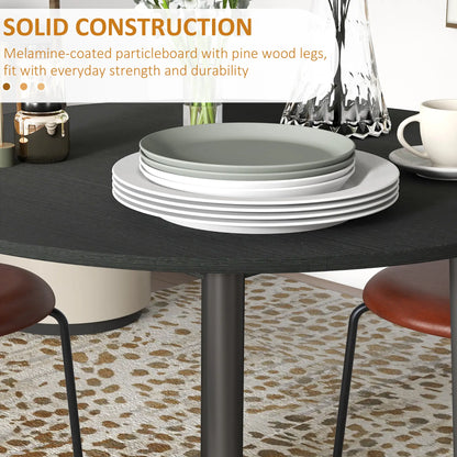 Folding Round Drop Leaf Dining Table, Wood Legs, Distressed Black, Black Bar Tables & Dining Tables at Gallery Canada
