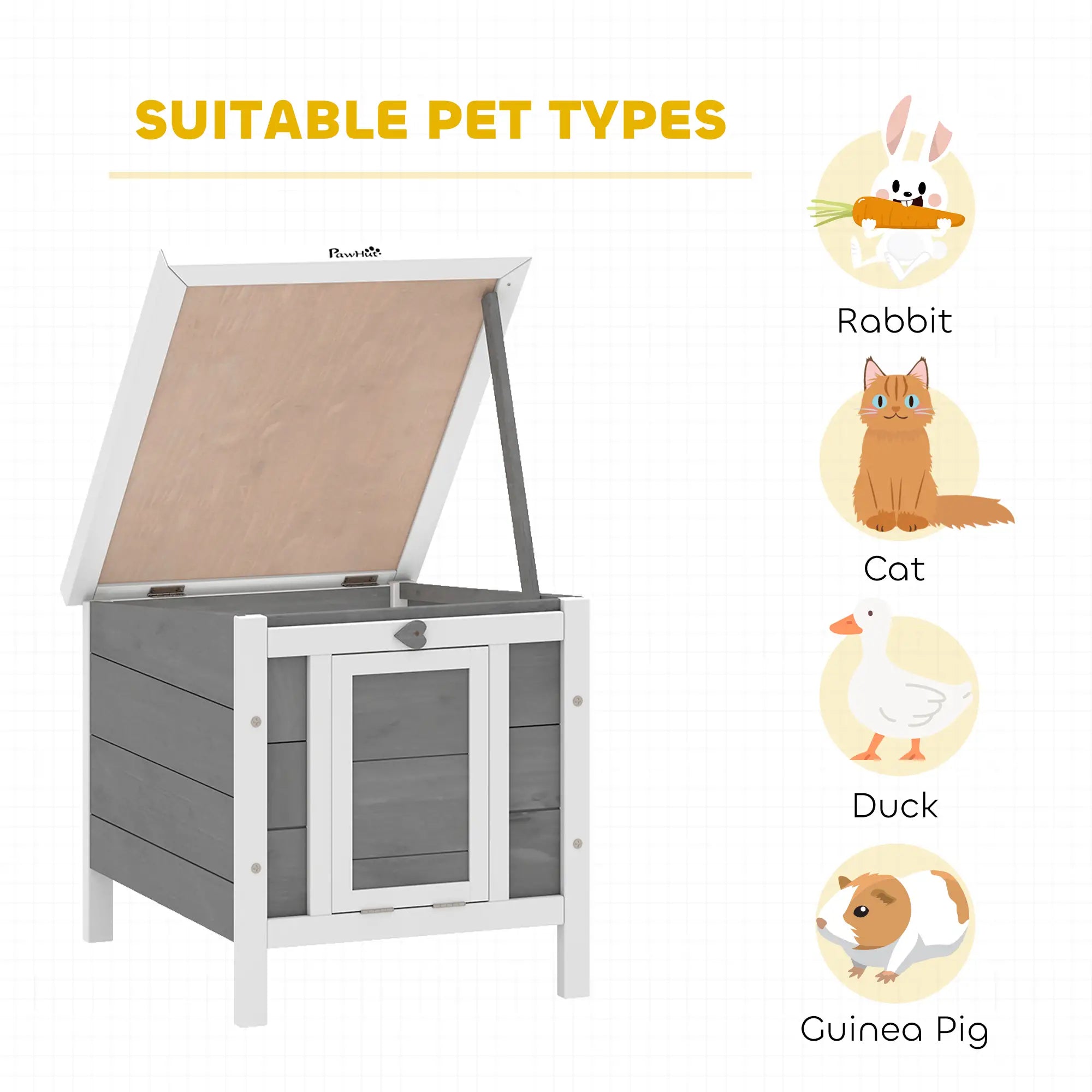 Wooden Rabbit Hutch, Bunny Cage, Outdoor Cat House, 20