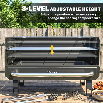 Charcoal BBQ Grill, Portable with Adjustable Grates, Foldable Legs, Black Charcoal BBQ Grils at Gallery Canada