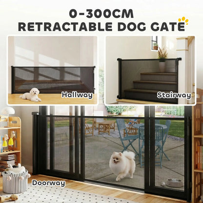 Retractable Dog Gate, 41" Tall, 122" Wide Mesh Pet Gate for Stairs Pet Gates at Gallery Canada