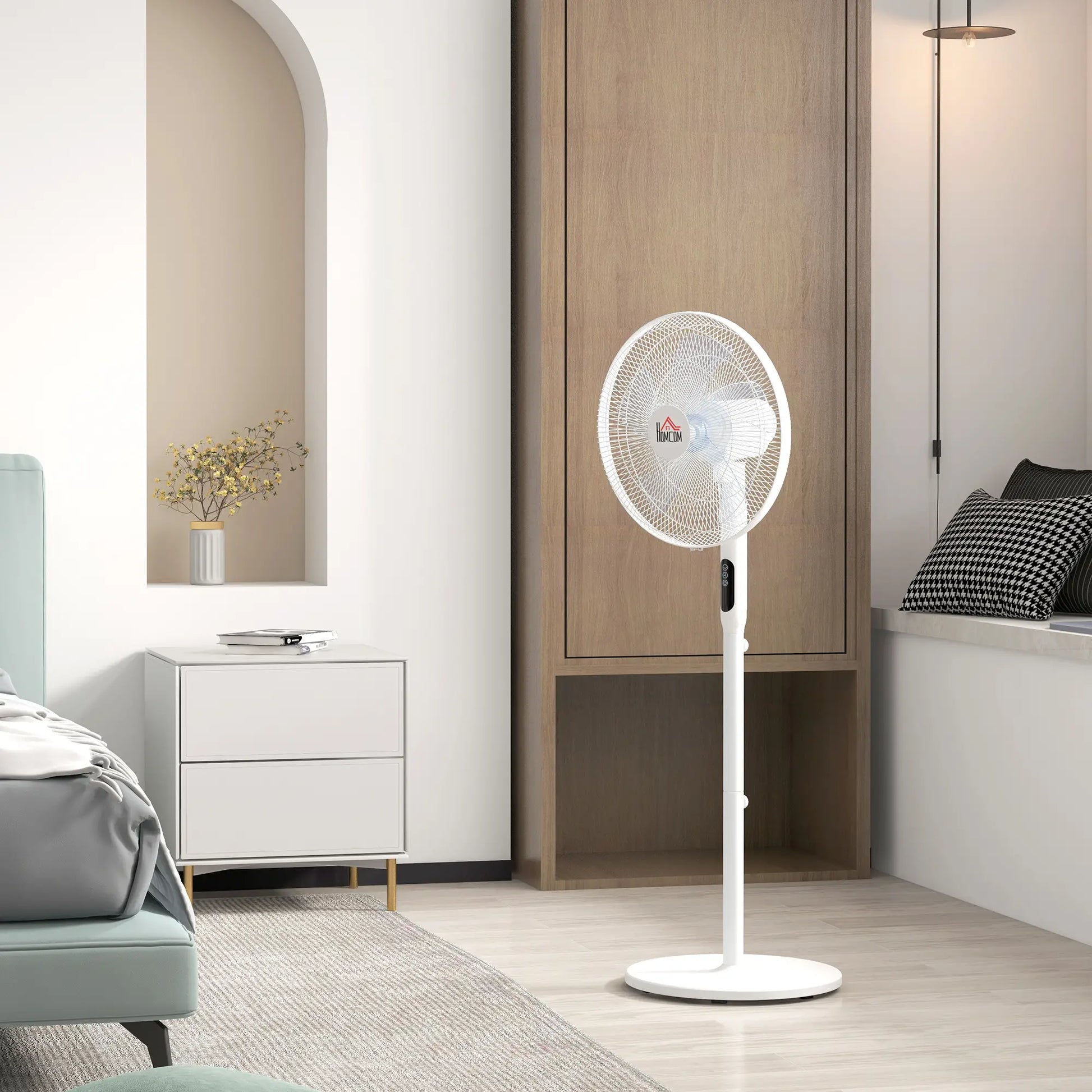 16" Tower and Pedestal Fan Set, Remote, Adjustable, White Tower Fans at Gallery Canada