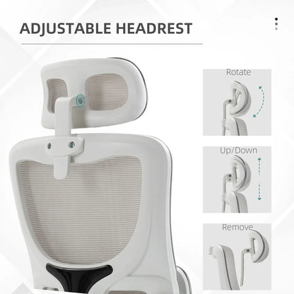 Ergonomic Office Chair, Auto-Adaptive Lumbar Support, Adjustable Headrest, Grey Executive & Manager Chairs at Gallery Canada
