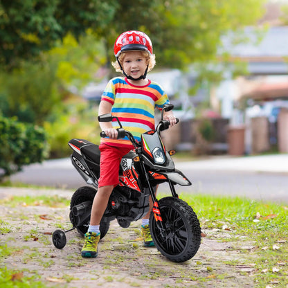 12V Kids Electric Motorcycle, Battery Powered Dirt Bike with Training Wheels, Red Electric Ride On Toys at Gallery Canada