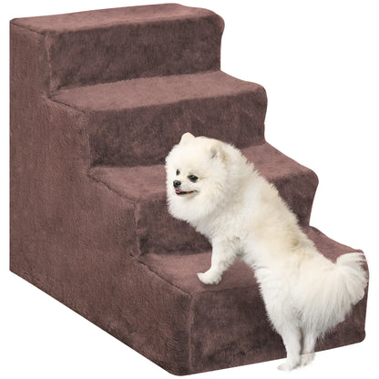 4-Step Dog Ramp for Sofa, Bed, Couch, Removable Cover, Brown Dog Stairs at Gallery Canada