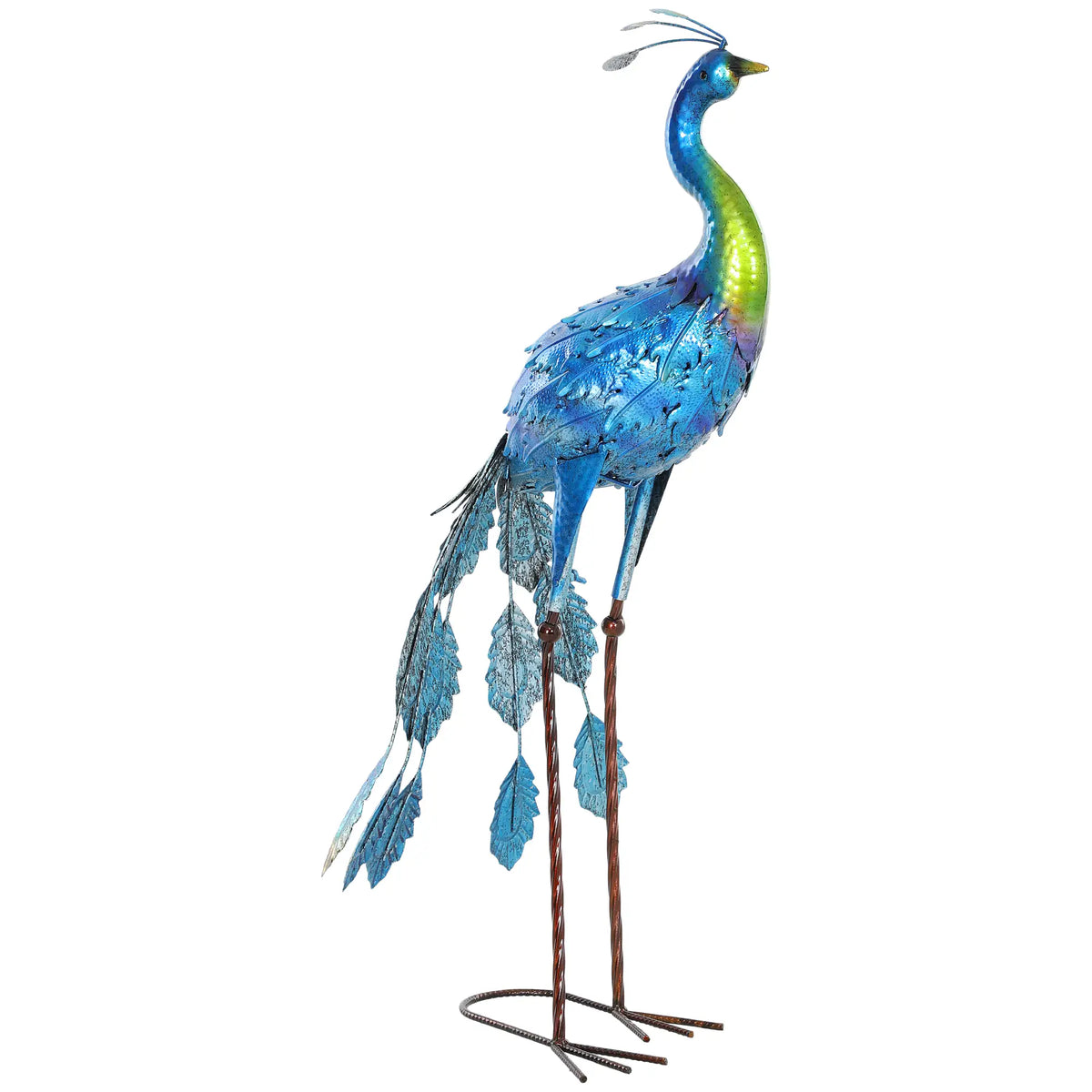 Peacock Garden Statue, 32.7" Navy Blue, Lawn Ornament Bird Statue With Stakes, Navy Blue Garden Decor at Gallery Canada