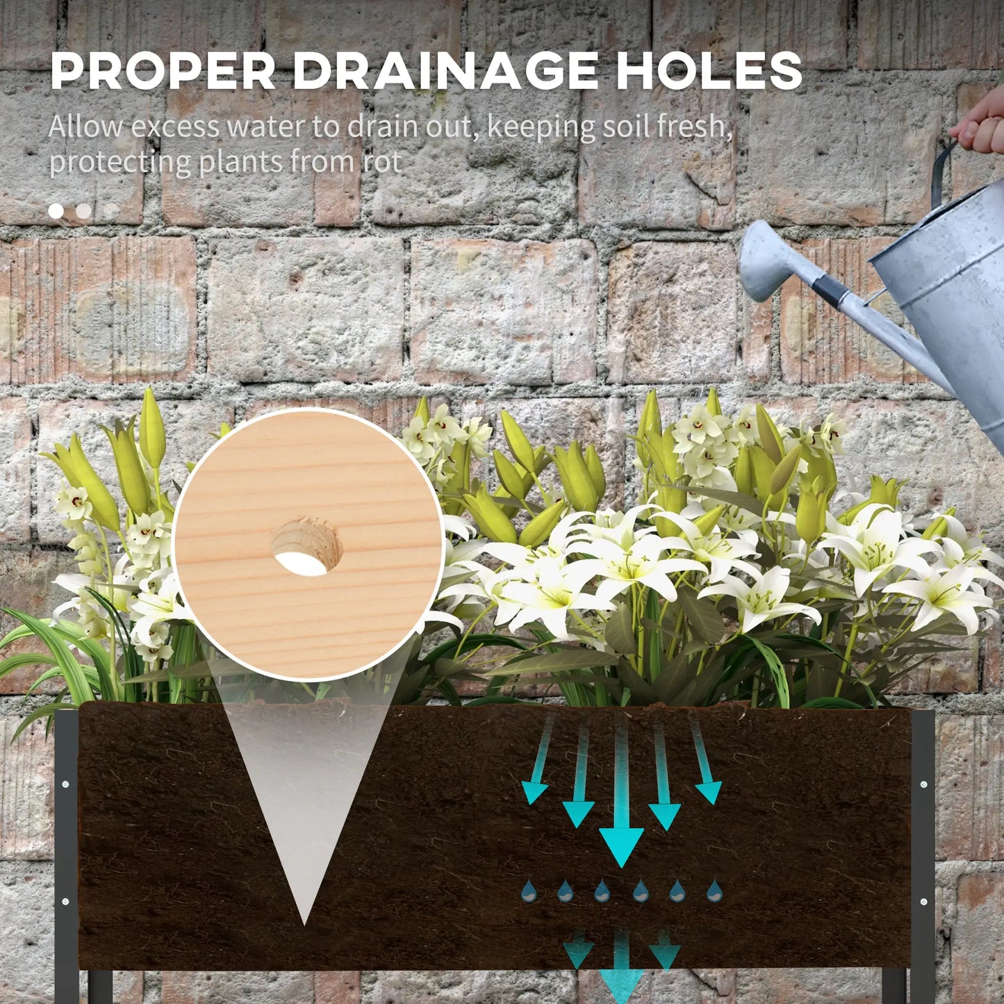 Wooden Elevated Planter Box, Raised Garden Bed, Wheels, Metal Legs Raised Garden Beds at Gallery Canada