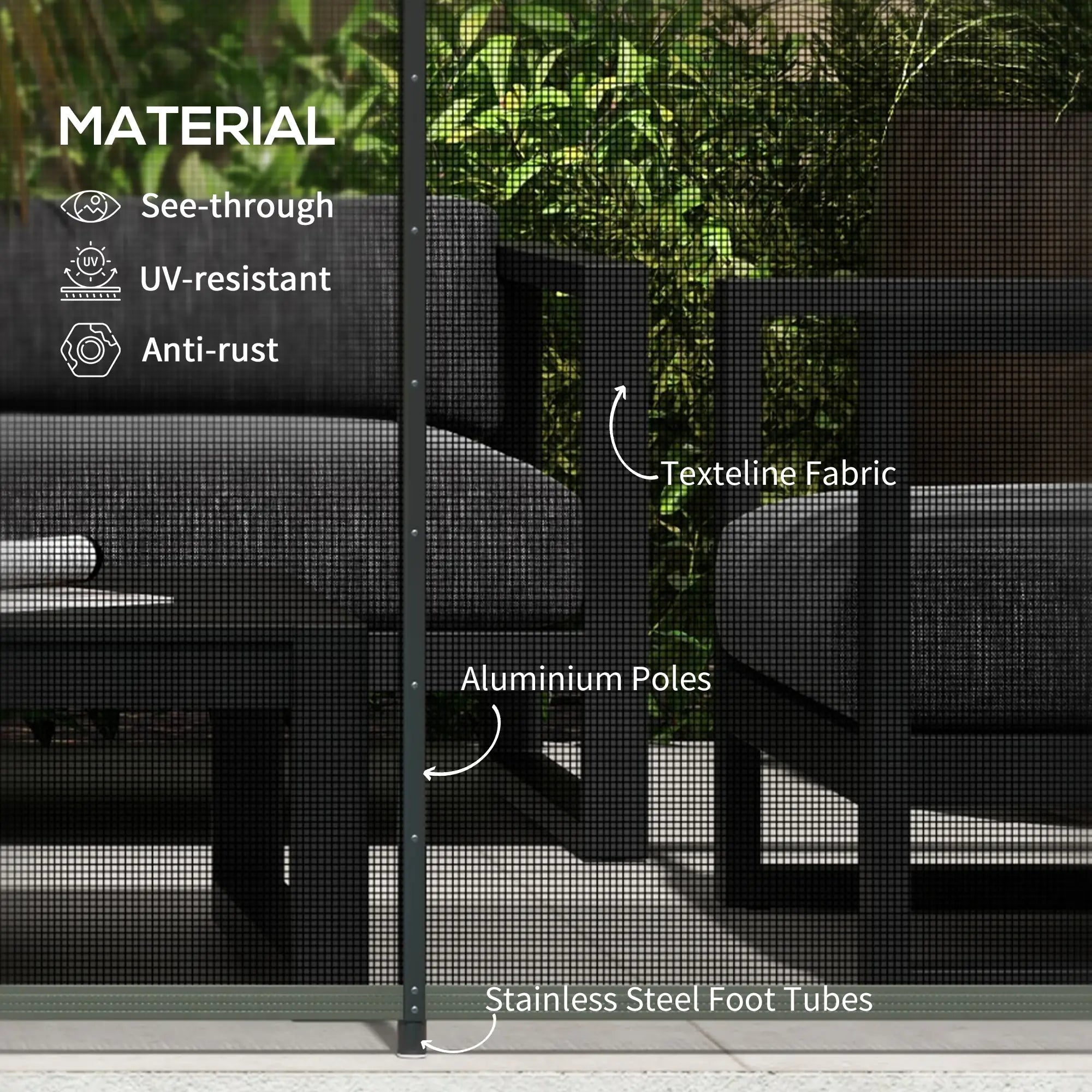 4 Panel Swimming Pool Fence, Aluminum Rustproof, 4' x 12', Black Garden Fences at Gallery Canada