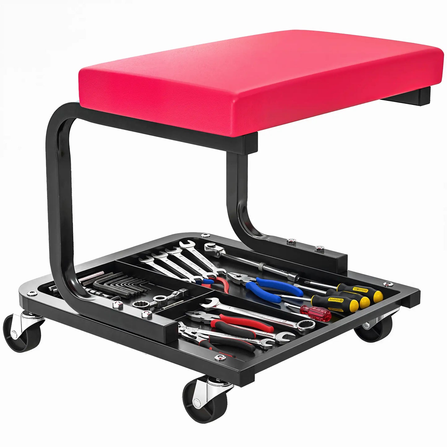Rolling Mechanic Stool, 300 LBS Capacity Garage Stool with 2" Wheels, 360° Swivel Creeper Seat for Home Car Auto Automotive at Gallery Canada