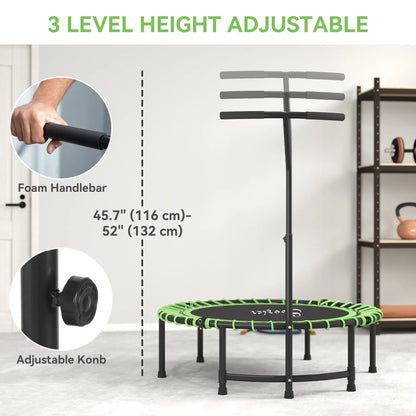 45" Foldable Mini Trampoline, Adjustable Handle, Fitness Exercise Rebounder Trampolines at Gallery Canada