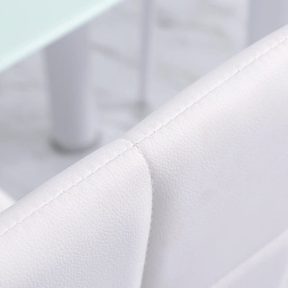 Modern Dining Chairs, Set of 4, Button Tufted High Back, White Bar Stools at Gallery Canada