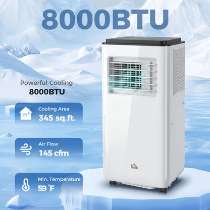 8,000 BTU Mobile Air Conditioner, 345 Sq. Ft., Dehumidifier Fan, White Air Conditioner at Gallery Canada