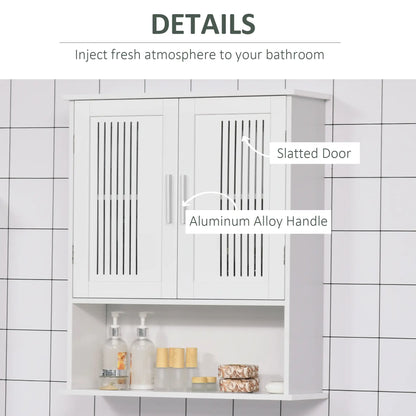 Wall Mount Bathroom Cabinet, 2 Door Storage Organizer with Shelf, White Wall Mounted Cabinets at Gallery Canada