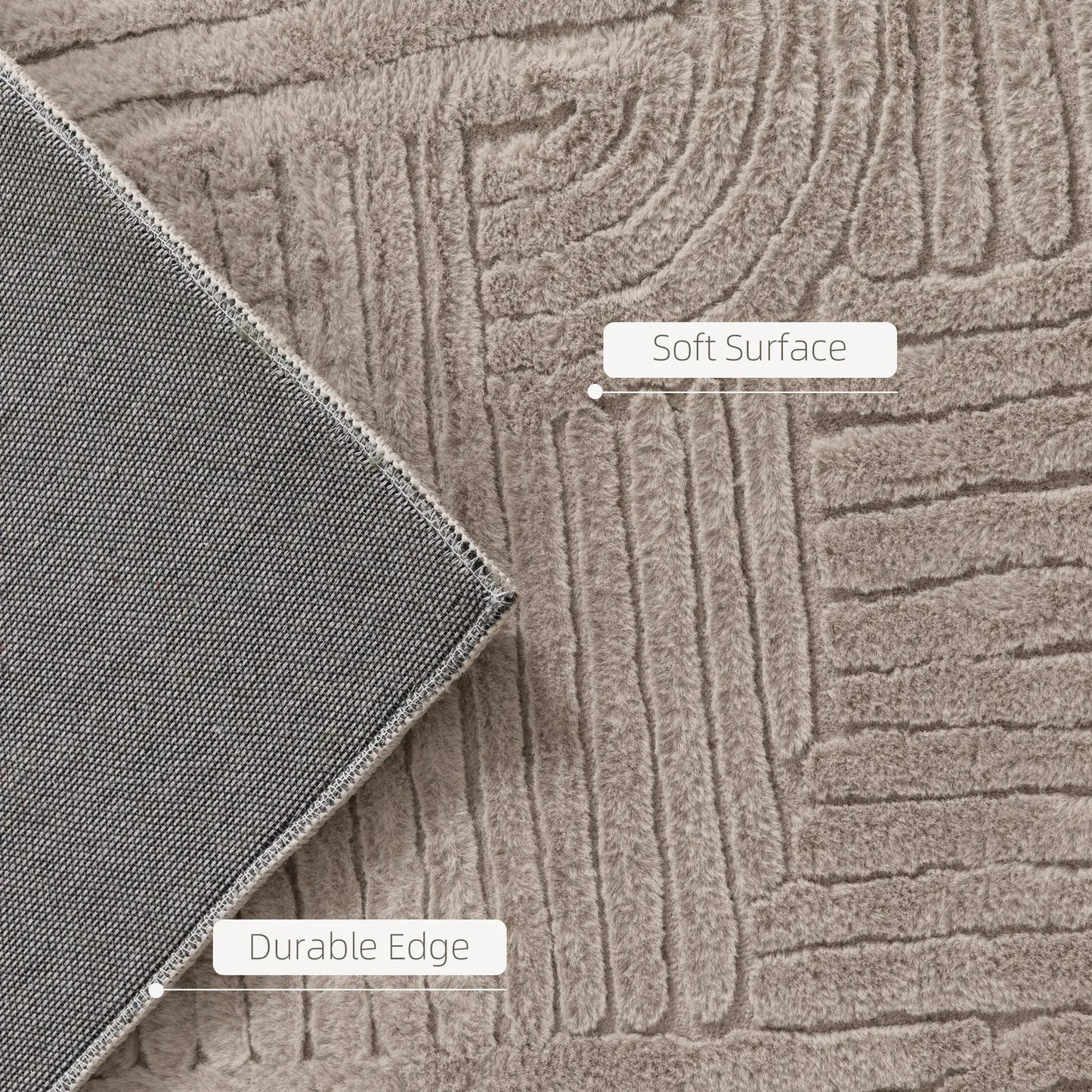6x9 Faux Fur Rug, Non-Slip Carpet for Living Room, Bedroom, Tan Area Rugs at Gallery Canada