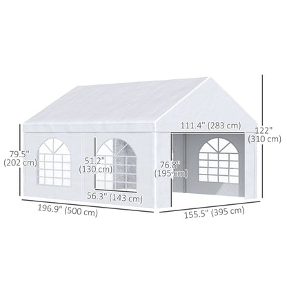16.5' x 13' Outdoor Party Tent, With Sides, 4 Windows, 2 Doors, White Canopy Tents at Gallery Canada