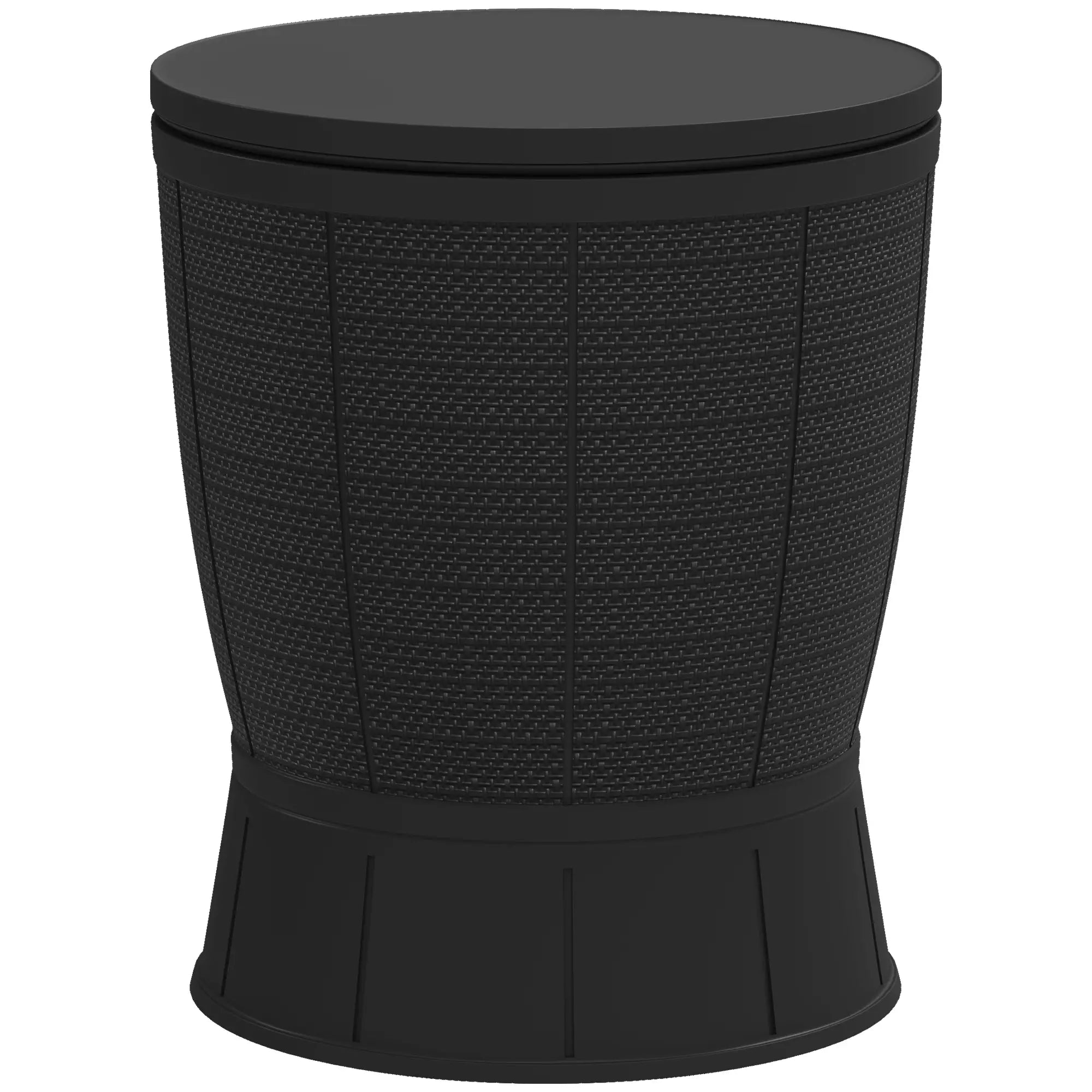 11 Gallon Patio Cooler Side Table, Adjustable Top, Drainage Plug, Black Patio Side Tables Black at Gallery Canada