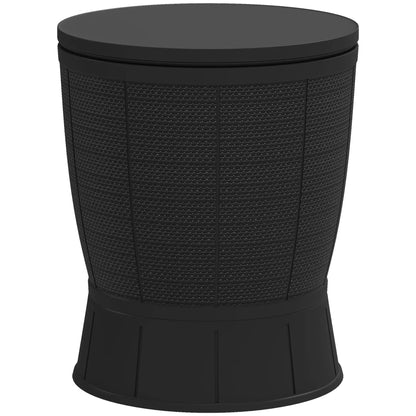11 Gallon Patio Cooler Side Table, Adjustable Top, Drainage Plug, Black Patio Side Tables Black at Gallery Canada