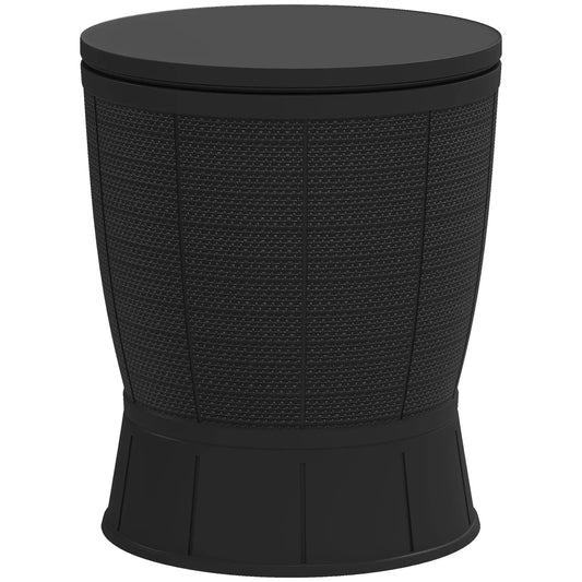 11 Gallon Patio Cooler Side Table, Adjustable Top, Drainage Plug, Black Patio Side Tables Black at Gallery Canada
